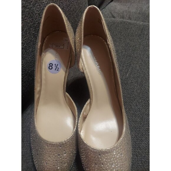 Andiamo Gold Rose High Heels Pumps Prom Wedding Homecoming Shoes Size 8.5 Heels - Picture 8 of 8